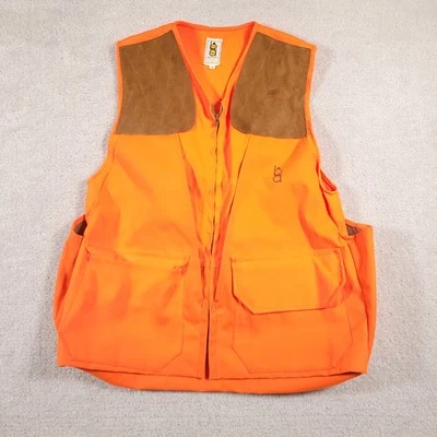 Vtg BOB ALLEN Duck Canvas Hunting Bird Shooting Vest Small Orange Made In USA - Image 1 of 4