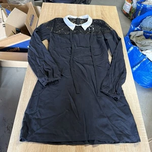 Abito Abercrombie & Fitch vintage nero con colletto manica lunga pizzo medio nuovo con etichette - Foto 1 di 6