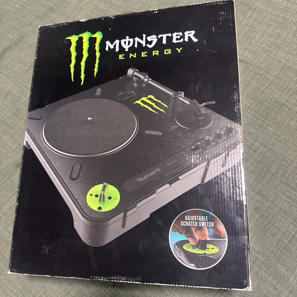 RARE LIMITED EDITION Monster Energy Numark PT01 Scratch NEW IN BOX & manual - Image 1 of 4