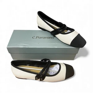 C.Paravano Damen-Ballerinas Doppelriemen Mary Jane eckige Zehenpartie 7 adrette - Bild 1 von 7