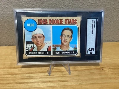 1968 ДЖОННИ БЕНЧ ВИНТАЖНЫЙ TOPPS ДЕБЮТАНТ БЕЙСБОЛЬНАЯ КАРТОЧКА #247 SGC 5 КРАСНЫЕ КРАСОТЫ! - Изображение 1 из 2