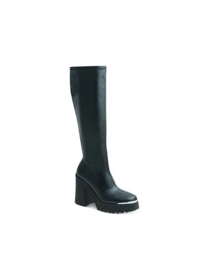 WILD PAIR Womens Black Zipper Killian Round Toe Block Heel Riding Boot 9 M - Image 1 of 4