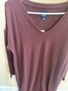 GAP Dress M Maternity Midi Burgundy Knit Casual Fall Round Neck New NWT - Picture 1 of 4