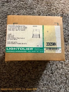 Downlight empotrado Lightolier Lytecaster reflector deflector de paso blanco 2005WH - Imagen 1 de 2