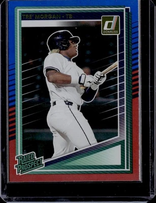 2025 Panini Donruss Tre' Morgan #126 Red & Blue Parallel Rated Prospect - Image 1 of 2