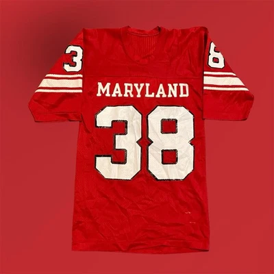 Camiseta de fútbol Maryland Terrapins #38 de colección roja pequeña 17x29 Foto 1 de 4