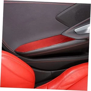 Interior Door Armrest Panel Trim Cover for Chevrolet Corvette Red carbon fiber - Picture 1 of 8