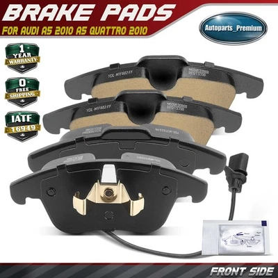 4x Pastillas de freno delanteras laterales de cerámica con hardware y sensor para Audi A5 A5 Quattro 2010 Foto 1 de 4