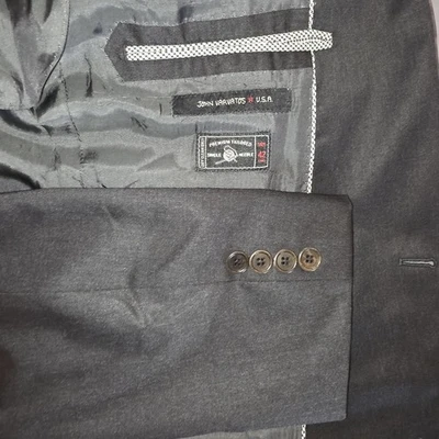 Blazer Abrigo Deportivo John Varvatos Soho Para Hombre Talla 42L Gris 2 Botones 100% Lana Foto 1 de 4