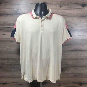 Camisa Across the Pond Para Hombre Grande Marfil Manga Corta 1/4 Abotonada Informal Golf - Imagen 1 de 10