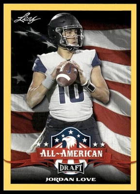 2020 Leaf Draft #71 Jordan Love Gold Utah State Aggies NM+ - Image 1 of 2