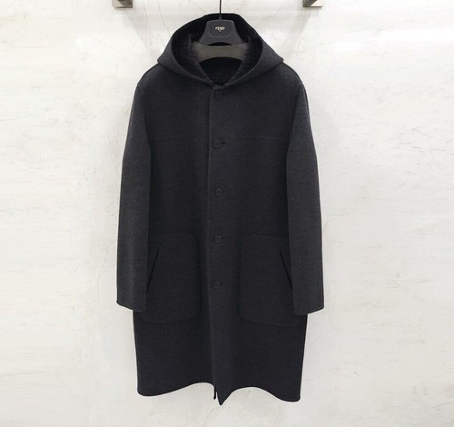 Cappotto reversibile con cappuccio logo Fendi FF allover FF 0249 140950541