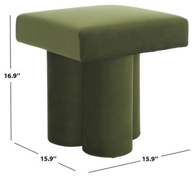 Safavieh DEANGELO VELVET OTTOMAN,降价 2172767845 SFV5085B — 第 1/4 张图片