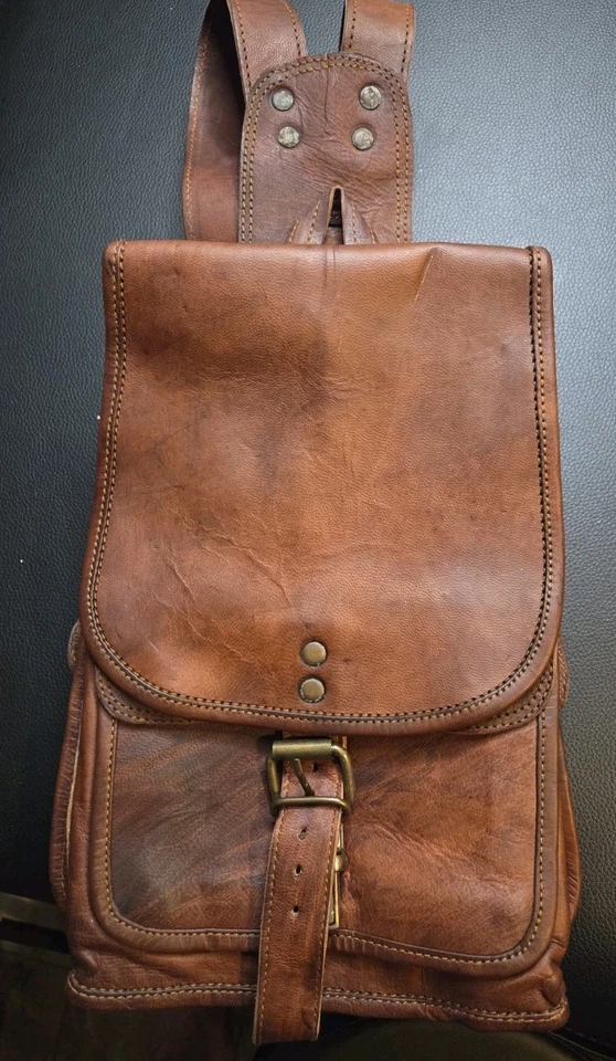 The Cottage 皮革迷你背包 - 棕色 全新 美丽 — 第 1/4 张图片