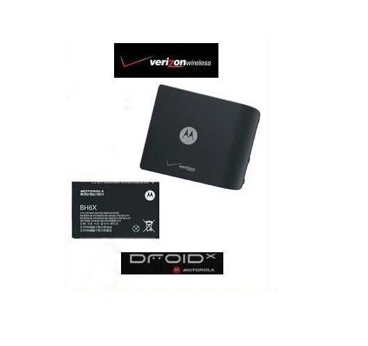 OEM Motorola Extended Life Battery &Door BH6X For Droid-X MB810 Verizon BH-6X - Image 1 of 1