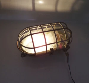 Alte Kellerlampe Bunkerlampe Gitter E27 Ex Loft Industrie Design  - Bild 1 von 10