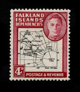 F.I. DEPENDENCIES 1946 MAP 4d "POKE" VARIETY, SG G5c, FINE MINT, CAT. £325 - Picture 1 of 2