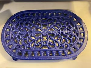 Enamel Coated Large Purple Cast Metal Iron Trivet 1993ODI Vintage - Picture 1 of 3
