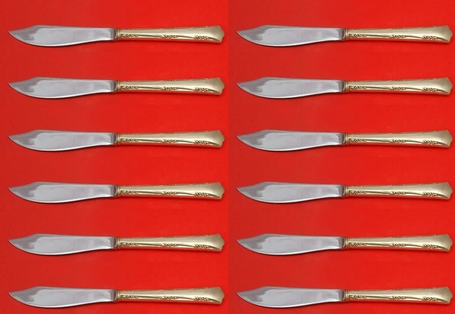Juego personalizado de cuchillos para peces de plata esterlina Greenbrier de Gorham 12 piezas 8 1/4" Foto 1 de 1