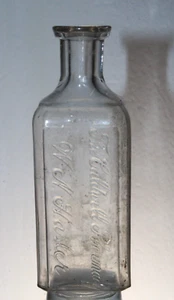 THE CALDWELL PHARMACY W N HASLER MEDICINE BOTTLE MILLVILLE  4 3/4'' - Picture 1 of 8