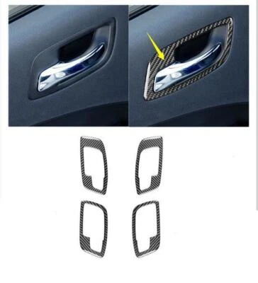 4 peças acabamento interno de maçaneta de porta de fibra de carbono para Dodge Charger 2011-2014 - Imagem 1 de 4