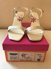 Brandneu in Originalverpackung Braut/Brautjungfer/Hochzeit Elfenbein Satin Schuhe Größe 3 mit 3"" Absatz ""Pina Colada