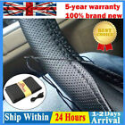 Leather DIY Car Steering Wheel Cover Anti-slip For 15/38 cm Dia Black UK STOCK