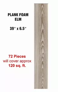 Plancia da parete/soffitto in schiuma, 39" x 6,5", incolla, olmo finto legno (confezione 72pz) - Foto 1 di 3