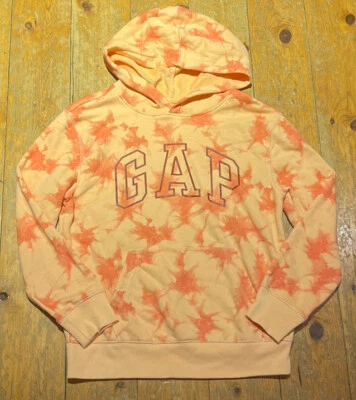 NUEVO CON ETIQUETAS Niños Niñas Gap Niños Logo Sudadera con Capucha Naranja Tie-dye Grande 10 Foto 1 de 2
