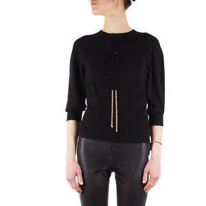 CHLOE Women's Black 3/4 Sleeve Wool Pullover Sweater Top size S Small - Picture 1 of 8