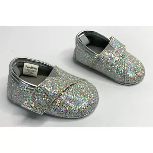 Stepping Stones GIrls Infant baby 3 6 months Silver Bling Flat Shoes Sparkle Dre - Picture 1 of 5