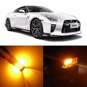 Alla Lighting Front Turn Signal Light 7440NA Amber LED Bulbs for Nissan GT-R GTR - Picture 1 of 6