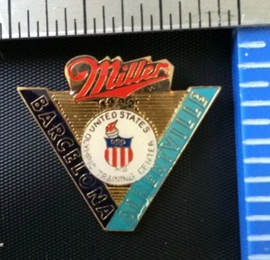 Prendedor Conmemorativo Olímpico Barcelona / Albertville XXV Olimpiada Símbolo Miller EE. UU. - Imagen 1 de 2