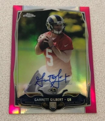 2014 Topps Chrome Pink Refractor Autograph GARRETT GILBERT RC #/75 - Image 1 of 4