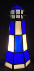 Vtg. Rare Tiffany style  Lamp stained glass lighthouse  - 9 1/2”