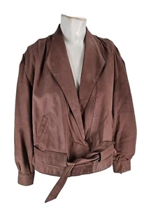 Baja Bill Women's Jacket Medium Brown Soft North Beach Leather Vintage - Picture 1 of 9