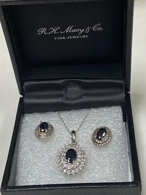 R.H. Macy's & Co Fine Jewelry Sapphire Bridge Gemstones Three Piece Set - Image 1 of 4