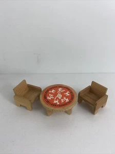 Lundby Children's Room - Table & 2 Chairs Rare Vintage Sweden Dollhouse - Picture 1 of 7