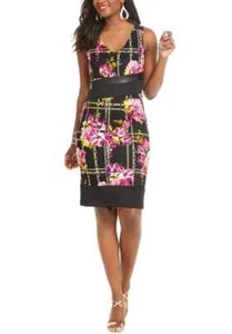 Thalia Sodi Women's Mixed Media Sleeveless Scuba Dress Black Size X-Large - Picture 1 of 9