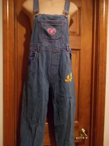 Looney Tunes Jeans Overall Bibs Girls Size 10/12 Vintage Tweety - Picture 1 of 3