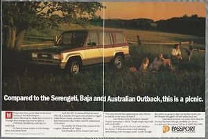 1989 ISUZU TROOPER II 2-page advertisement, Canadian advert Trooper on a picnic - Picture 1 of 3