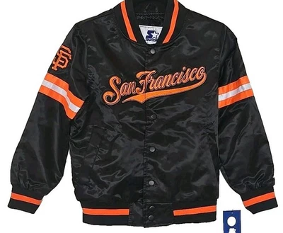 San Francisco Giants Starter EMBRPODERED Satin Jacket K Scout Youth S/P/CH 8-10 - Image 1 of 4