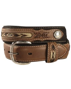 Nocona Belt Co. Boys' Inset and Concho Adorned Leather Belt - N44158-01 - Picture 1 of 8