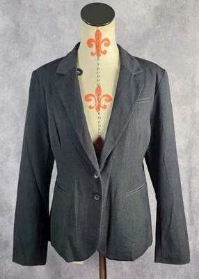 Apt.9 Mujer 14 Carrera Blazer Vestido Chaqueta de Negocios 2 Botones Gris Elástico  Foto 1 de 4