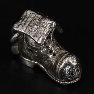 VTG Sterling Silver Enamel Old Lady Who Lives in Shoe Bracelet Charm OPENS - 4g - Picture 1 of 5