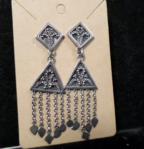 Orecchini pendenti unici in argento sterling - Foto 1 di 3
