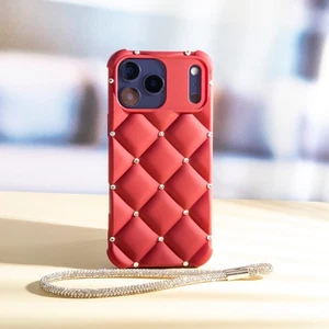 Funda acolchada con piedra plateada para iPhone 17 Pro Max - Imagen 1 de 4