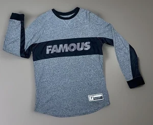 Famous Stars And Straps Shirt Long Sleeve Tee Cotton Gray Black Mesh Men’s M - Picture 1 of 9