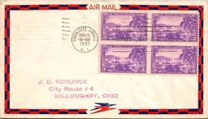 GOLDPATH: US AIRMAIL 1937 CHARLOTTE AMALIE,VI.BLK4.FDC. CV861_P32 - Picture 1 of 2