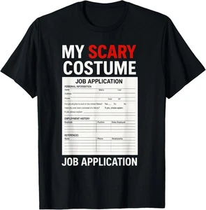 Bewerbung Lustiges Grusel Halloween Kostüm Trick or Treat Unisex T-Shirt - Bild 1 von 2